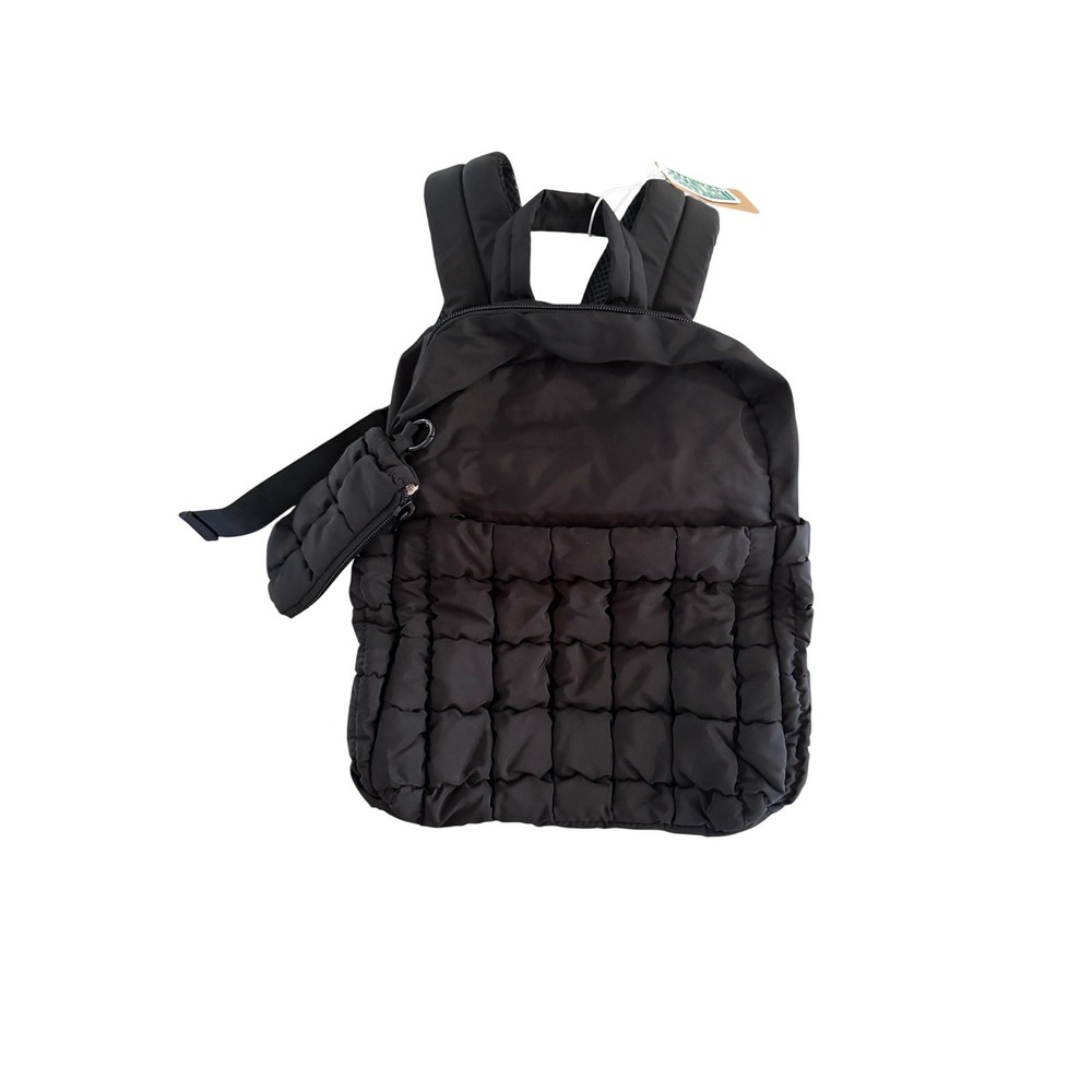 Bagsmart Black Puffy Quilted Backpack with Detachable Pouch NWT